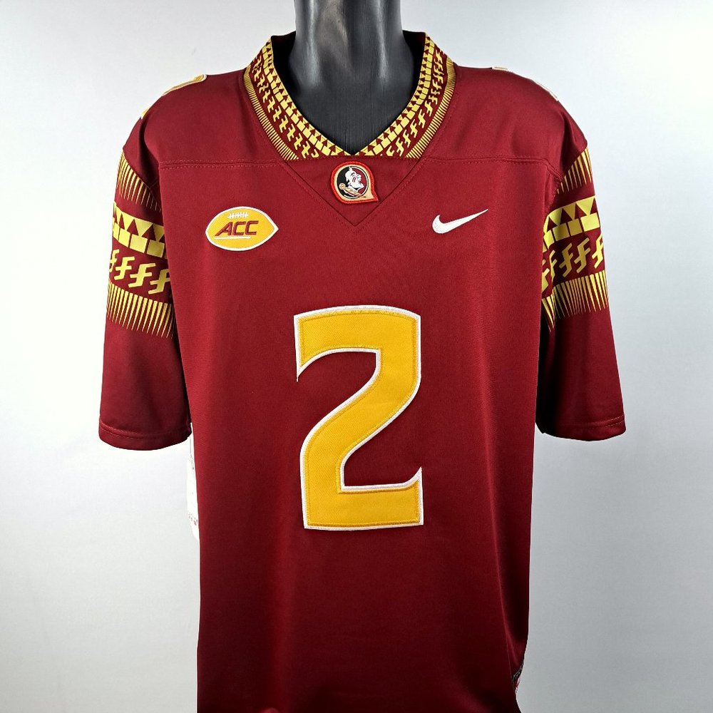 Florida State Seminoles NOLES #2 SANDERS Sewn Jersey RED